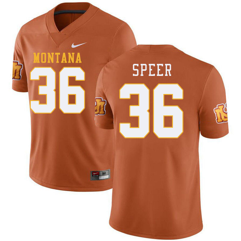 Montana Grizzlies #36 Garrett Speer College Football Jerseys Stitched Sale-Throwback